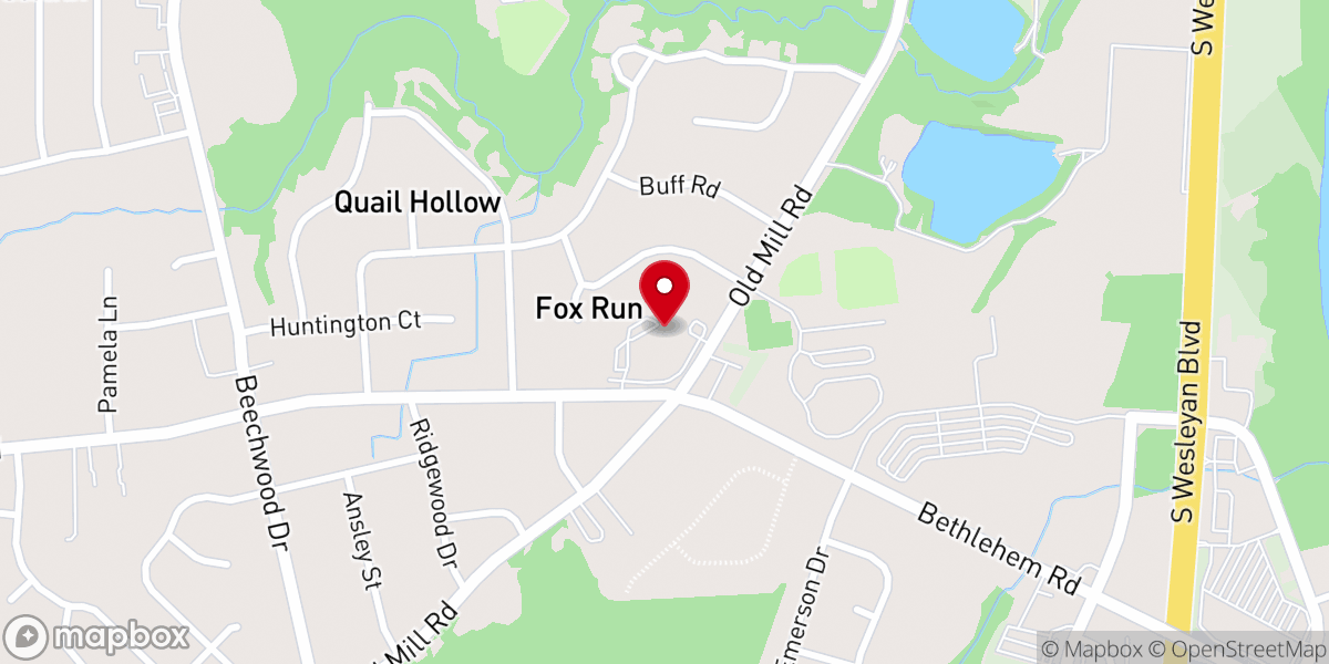 Map showing location of Arlington Baptist Church