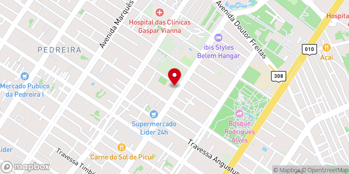 Map showing location of Assembléia de Deus - Portas Abertas Sede Belém