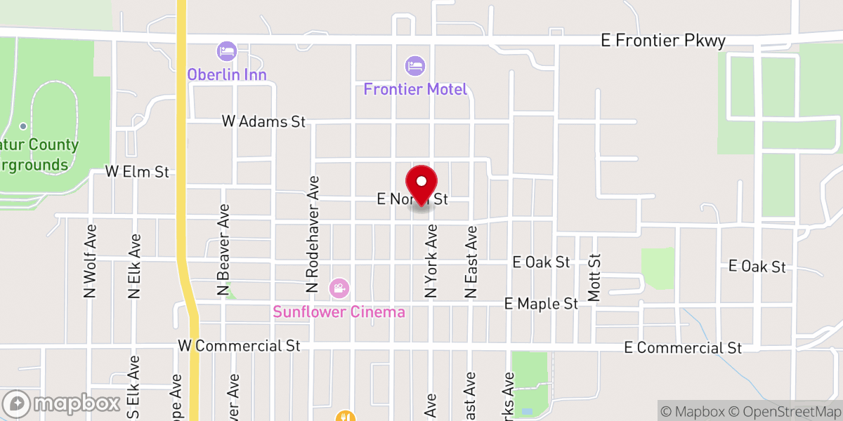 Map showing location of Faith Lutheran Church