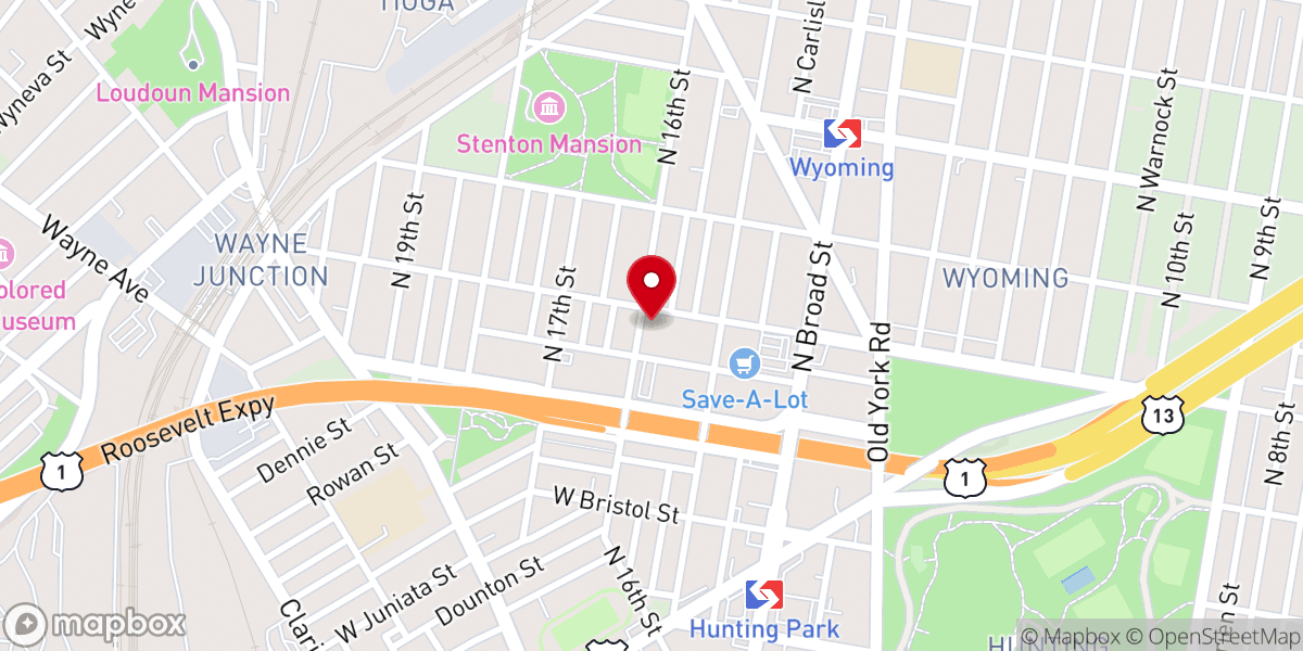 Map showing location of Greater St Matthew Baptist Church