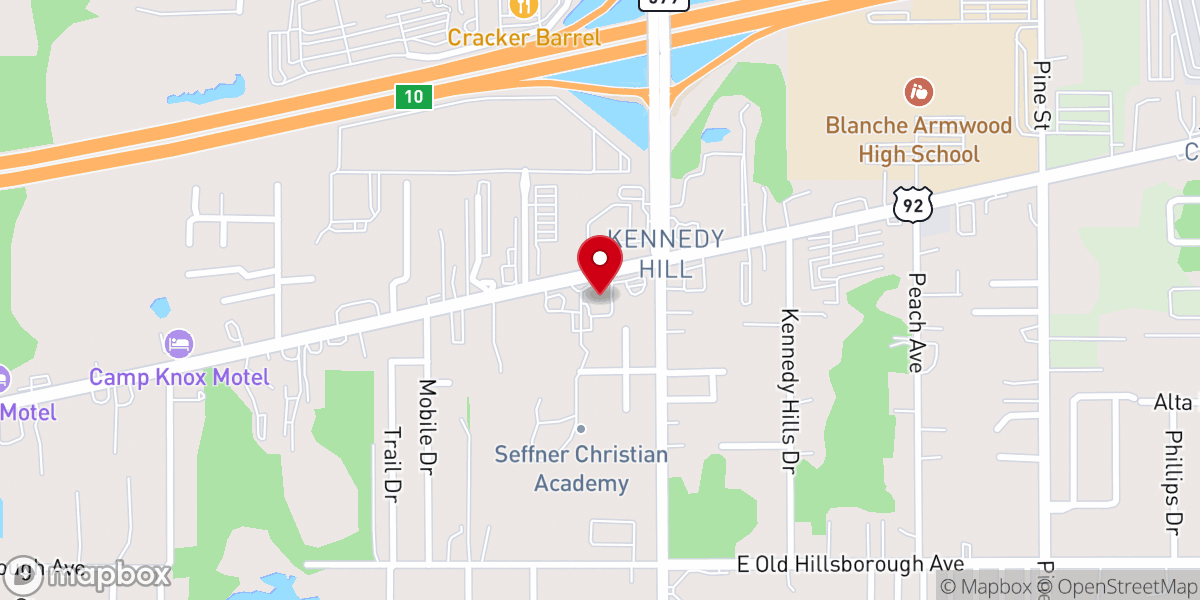 Map showing location of First Free Will Baptist Church