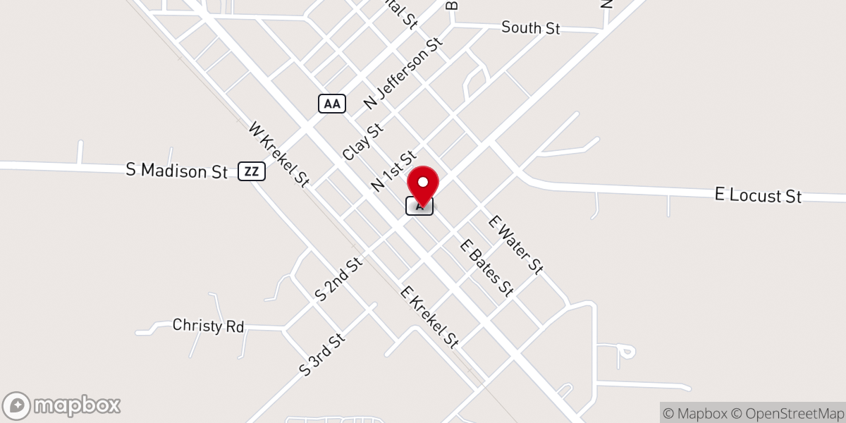Map showing location of Wellsville Pentecostal Church