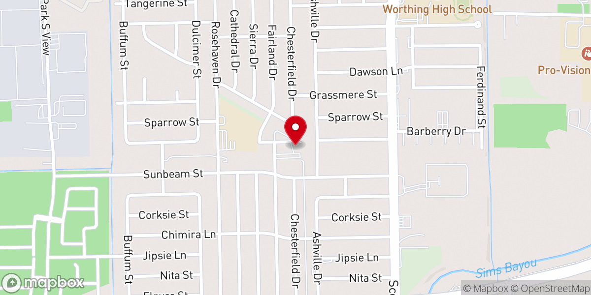 Map showing location of Blueridge Baptist Church