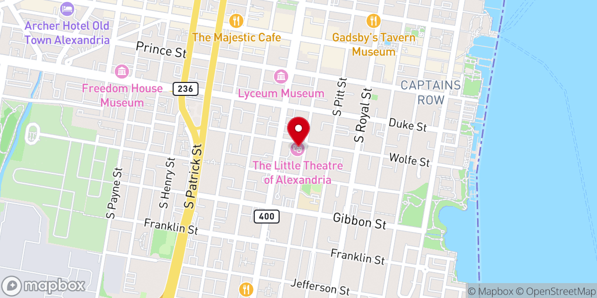 Map showing location of Little Theatre of Alexandria