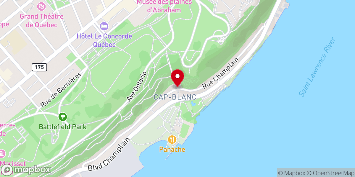 Map showing location of Cap-Blanc Stairs