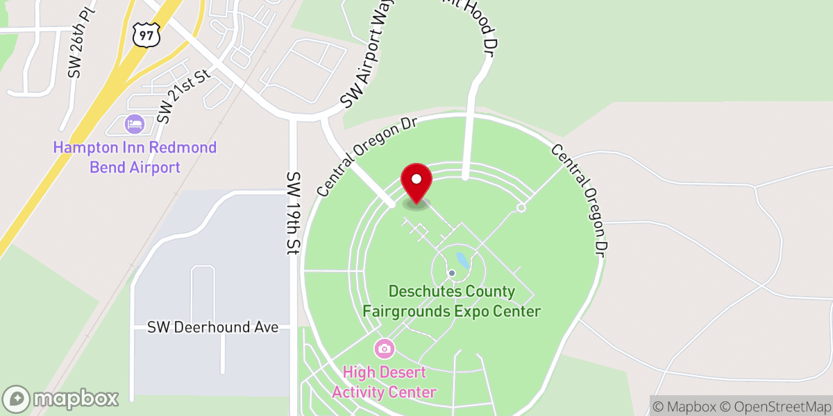 Map showing location of Deschutes County Fair & Expo Center