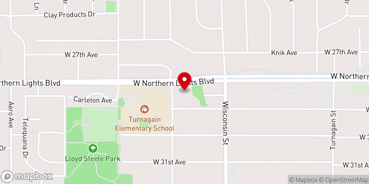Map showing location of Turnagain United Methodist Church
