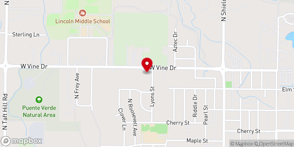 Map showing location of Unity of Fort Collins, Colorado