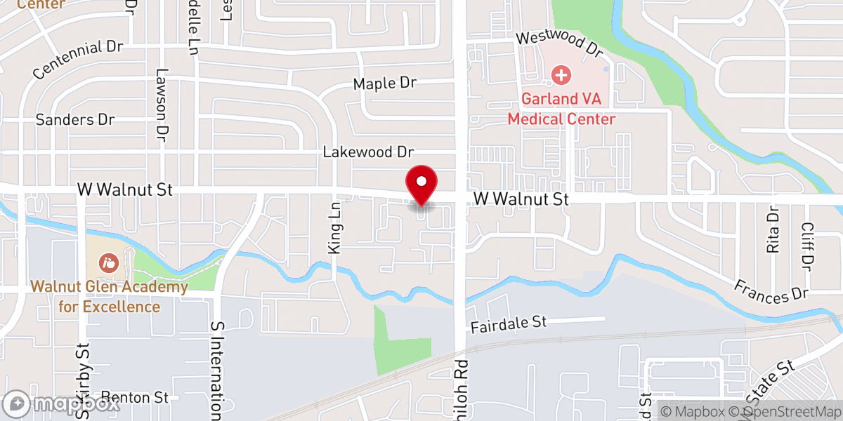 Map showing location of Church's Texas Chicken