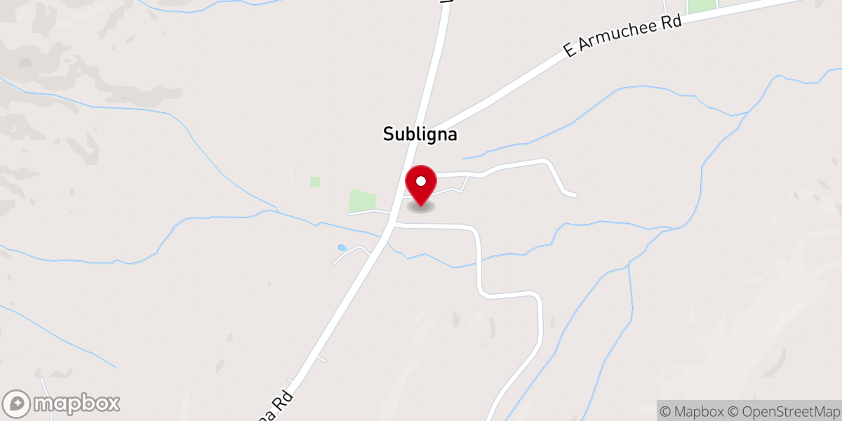 Map showing location of Subligna Baptist Church