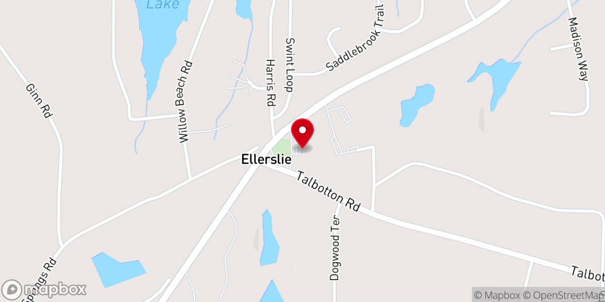 Map showing location of Ellerslie United Methodist Church