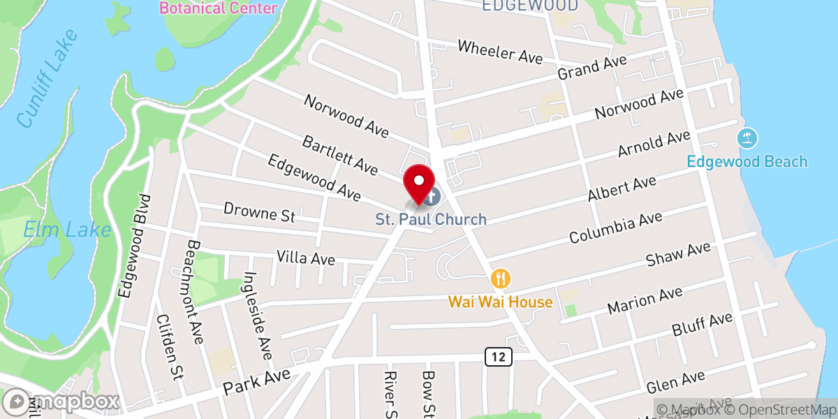 Map showing location of St. Paul Church