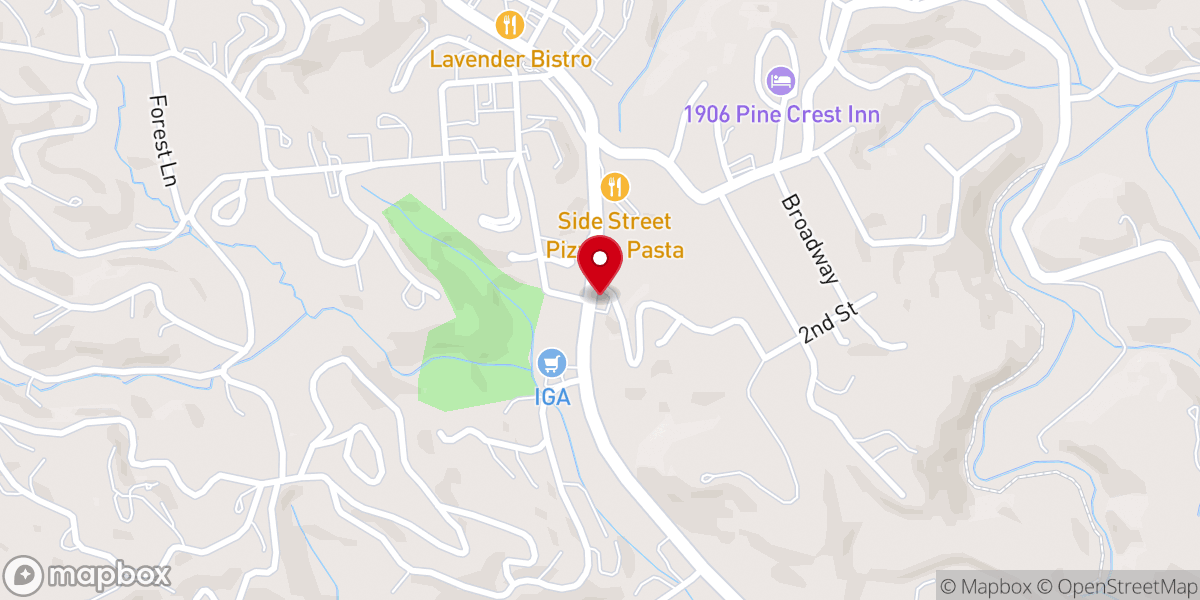 Map showing location of All Good Things Bakery