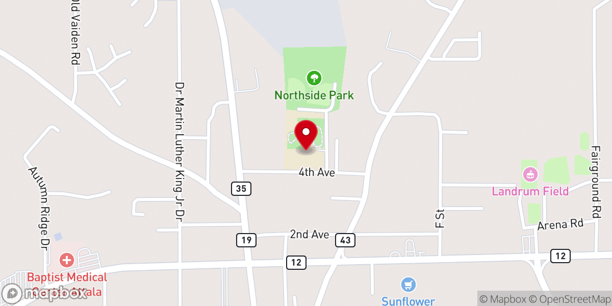 Map showing location of Kosciusko Upper Elementary School