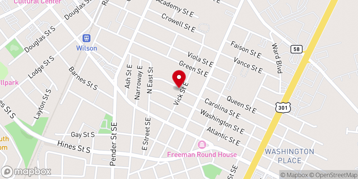 Map showing location of Piney Groves FWB Church