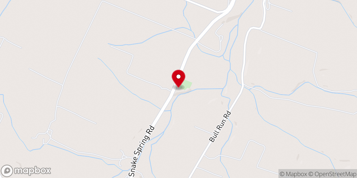 Map showing location of Koontz Church of the Brethern