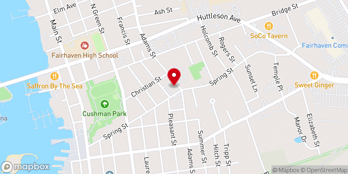 Map showing location of St Joseph's of Fairhaven