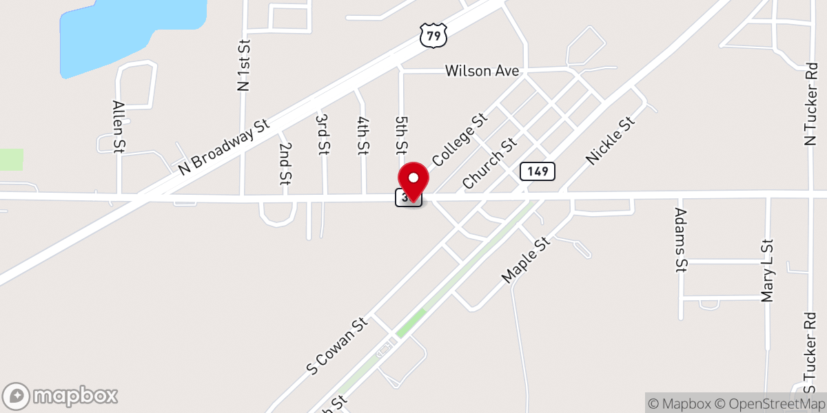 Map showing location of Hughes Church of God
