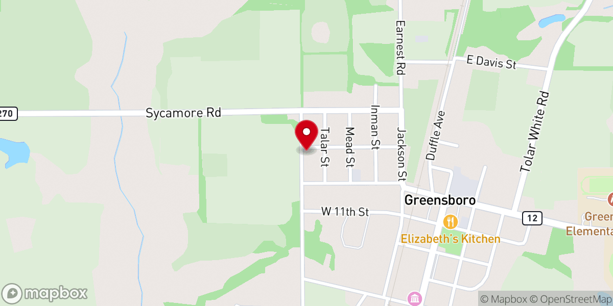 Map showing location of Pine Bloom Baptist Church
