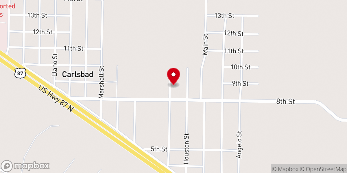 Map showing location of Carlsbad Community Center