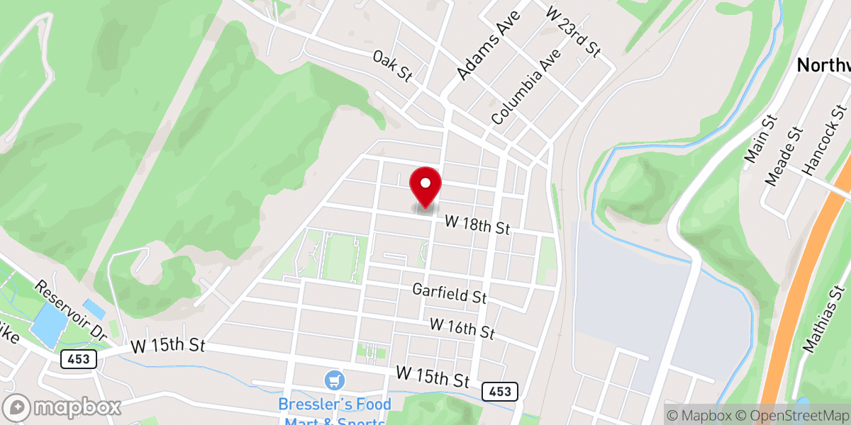 Map showing location of Tyrone Church of the Brethren