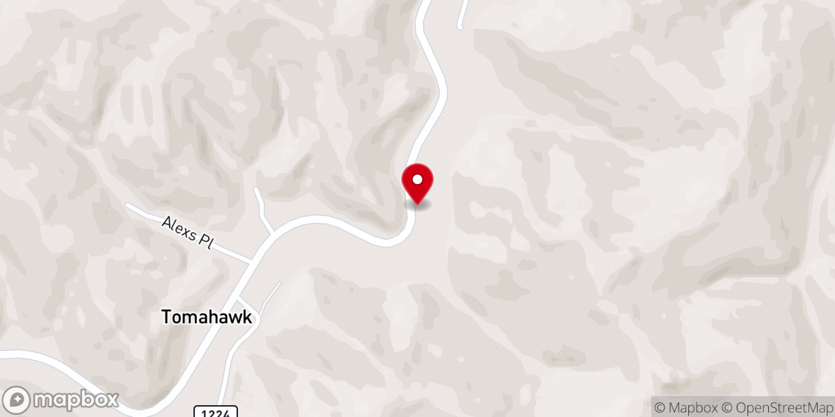 Map showing location of Tomahawk Missionary Baptist Church