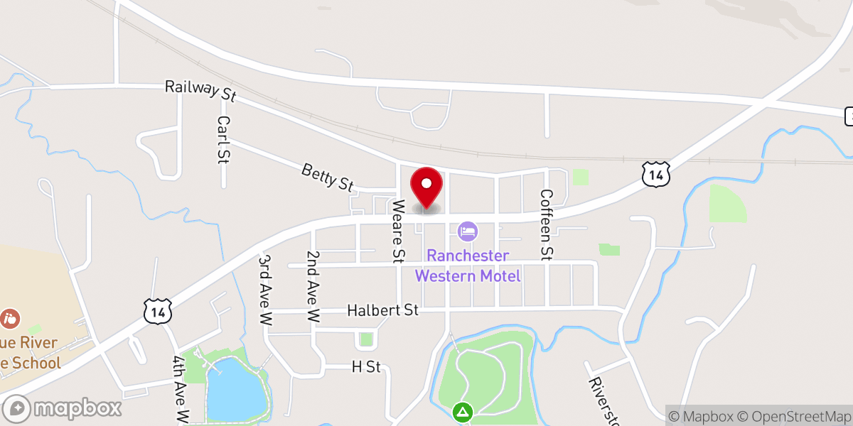 Map showing location of Community Cupboard