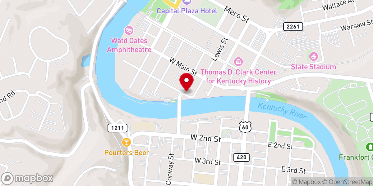 Map showing location of Frankfort Baptist Church on St. Clair