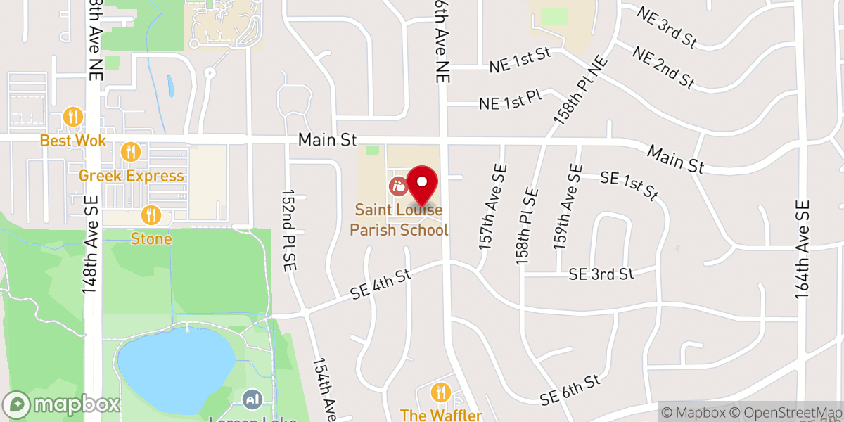 Map showing location of St. Louise Catholic Church