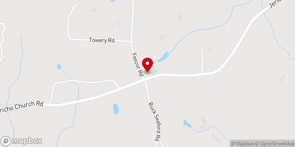 Map showing location of Hardison Church