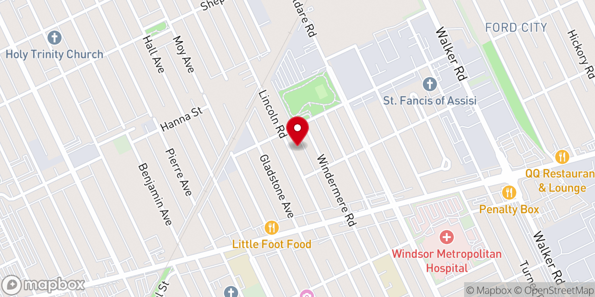 Map showing location of Emmanuel United Church