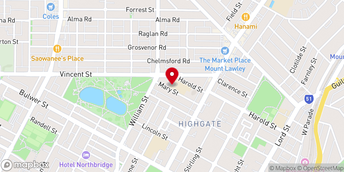 Map showing location of Sacred Heart Catholic Church