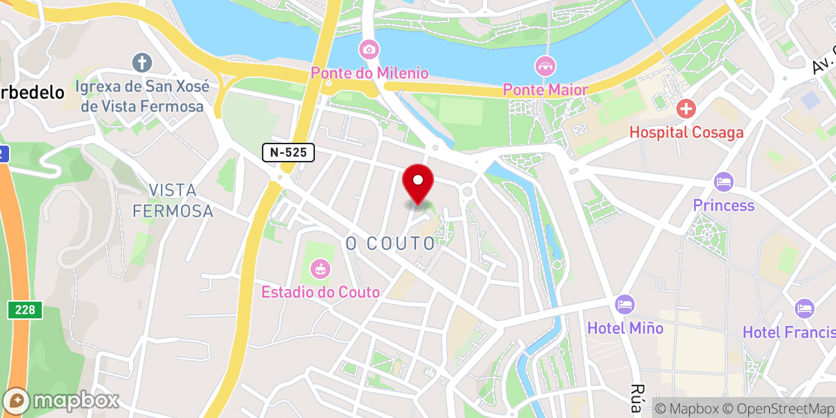 Map showing location of IGLESIA UNIDA DE OURENSE