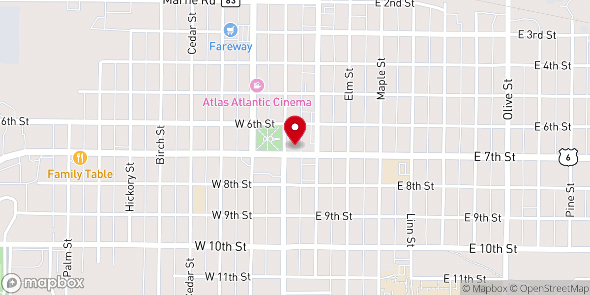 Map showing location of First United Presbyterian Church