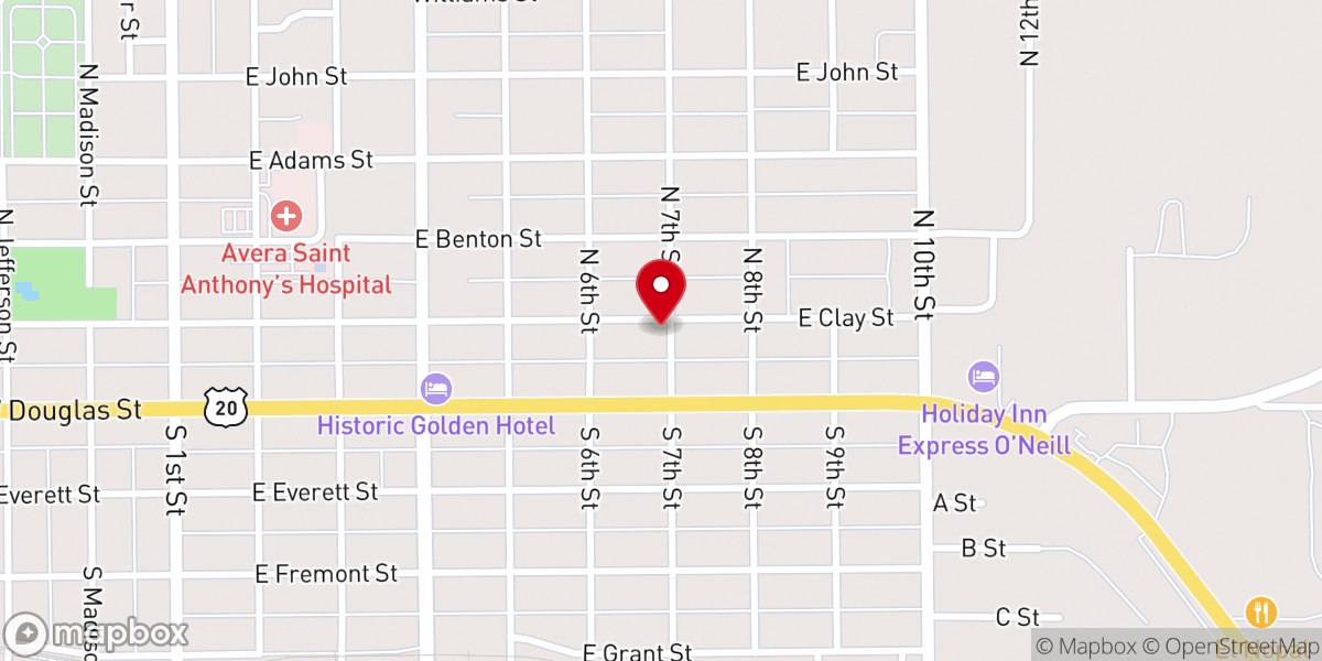Map showing location of Christ Lutheran Church