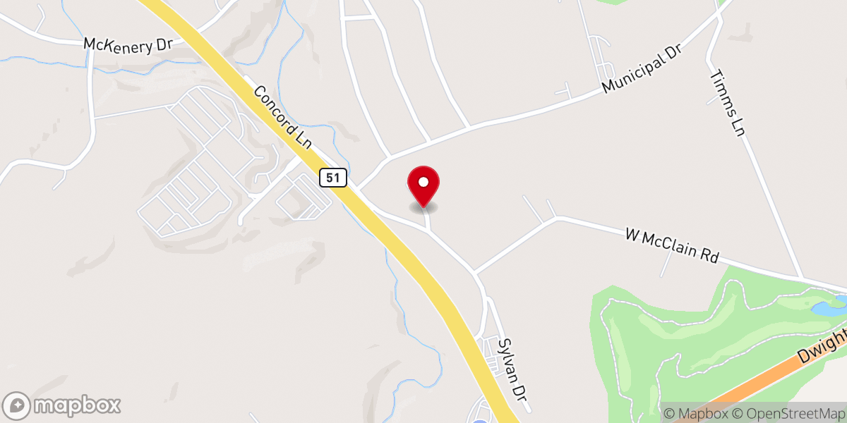 Map showing location of Concord United Methodist Church