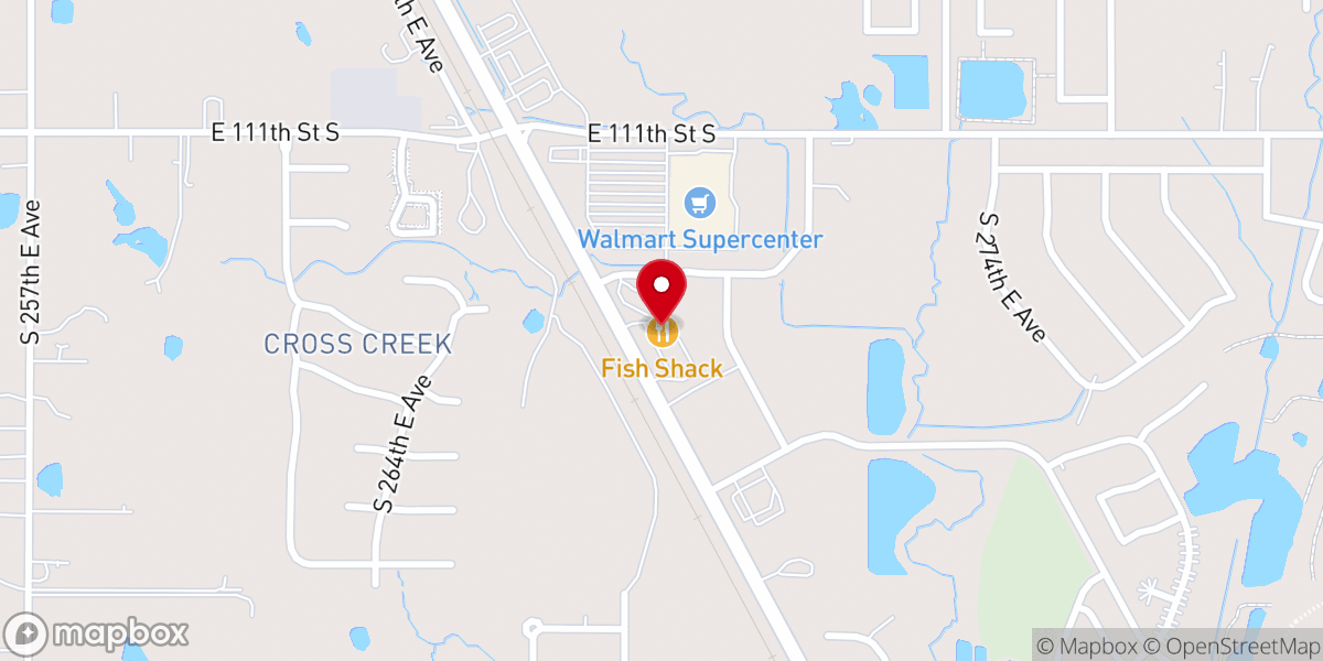 Map showing location of Fish Shack