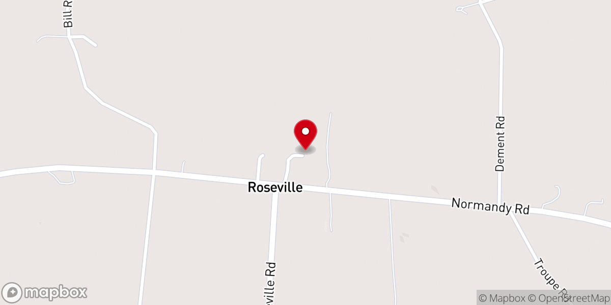 Map showing location of Rowesville Baptist Church