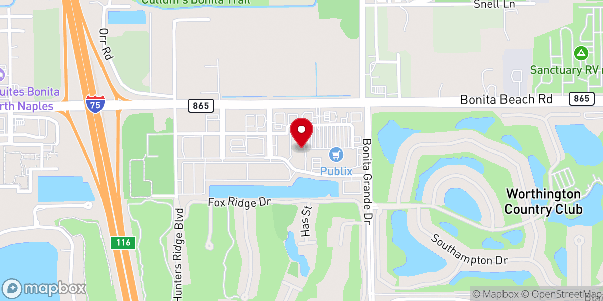 Map showing location of Hope City Church - Bonita Campus