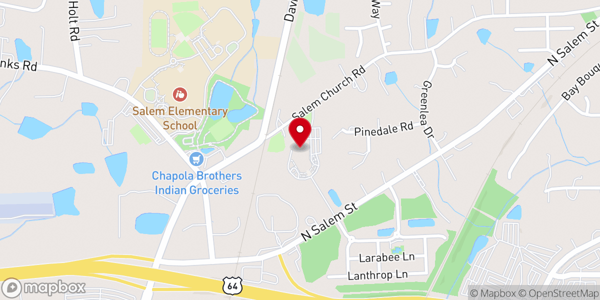 Map showing location of Salem Baptist Church
