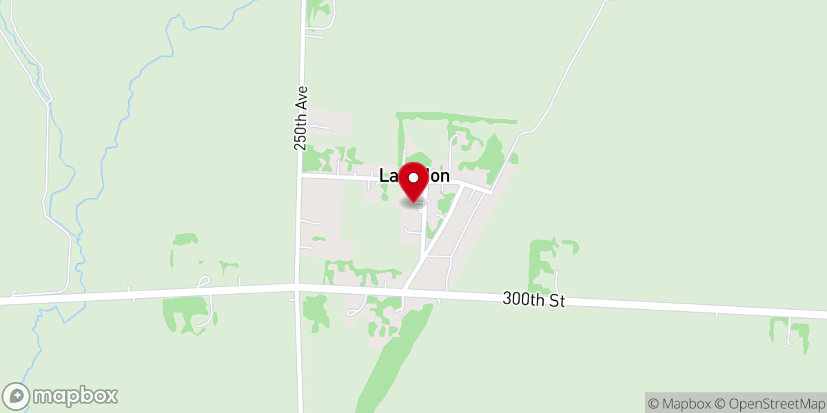 Map showing location of Langdon United Methodist Church