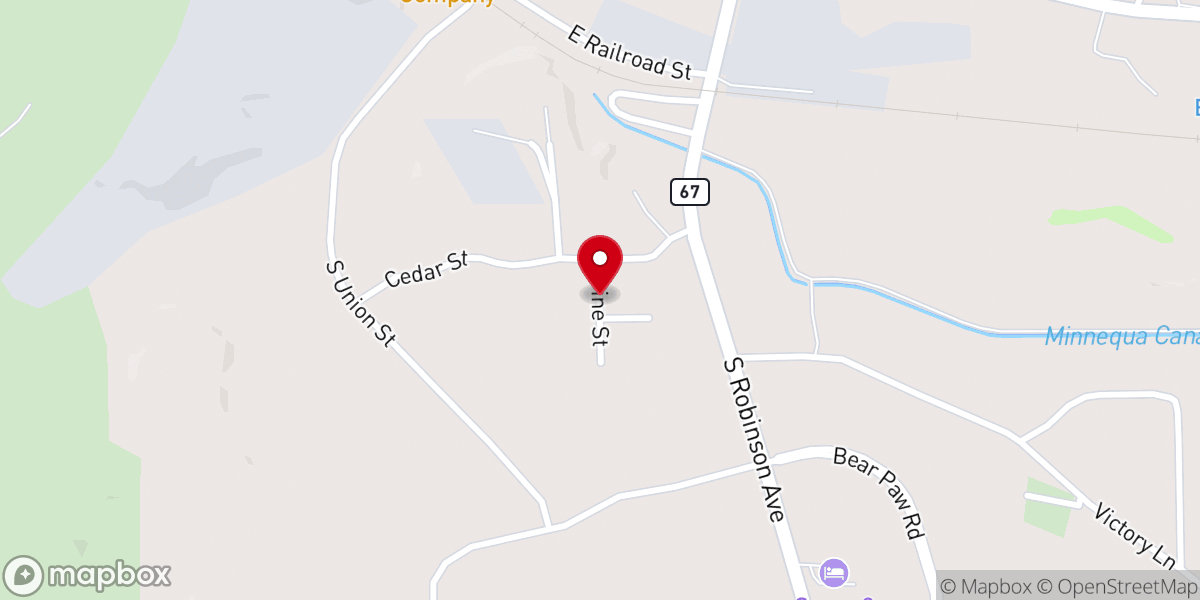 Map showing location of Florence Congregational Church (SK) - Food Distribution Center