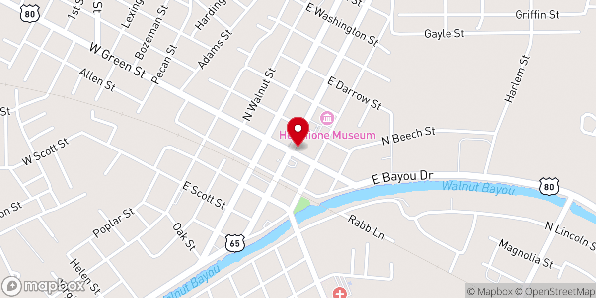 Map showing location of Tallulah City Hall