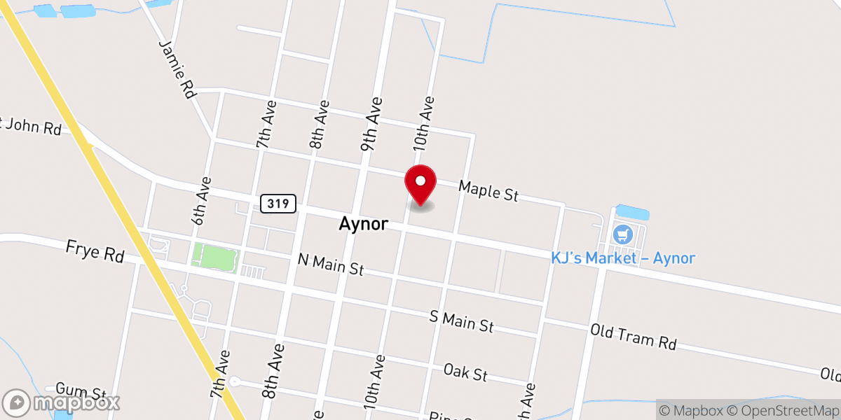 Map showing location of Aynor Methodist Church