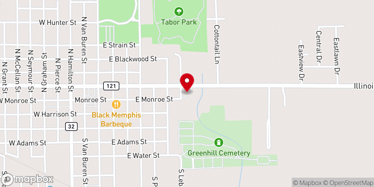 Map showing location of Southern Baptist Church