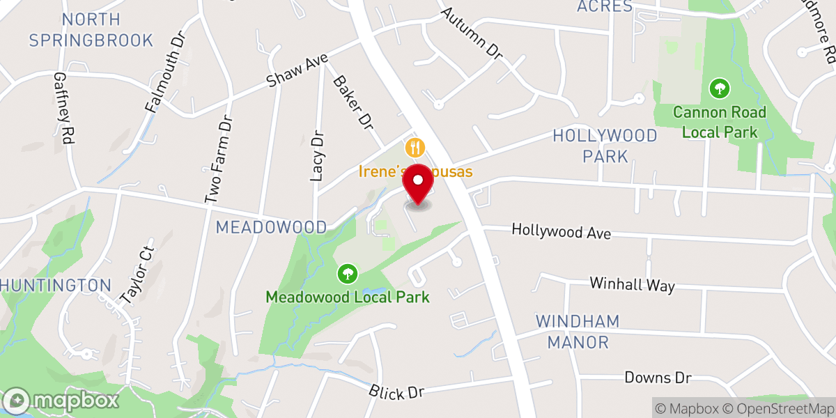 Map showing location of Colesville Presbyterian Church