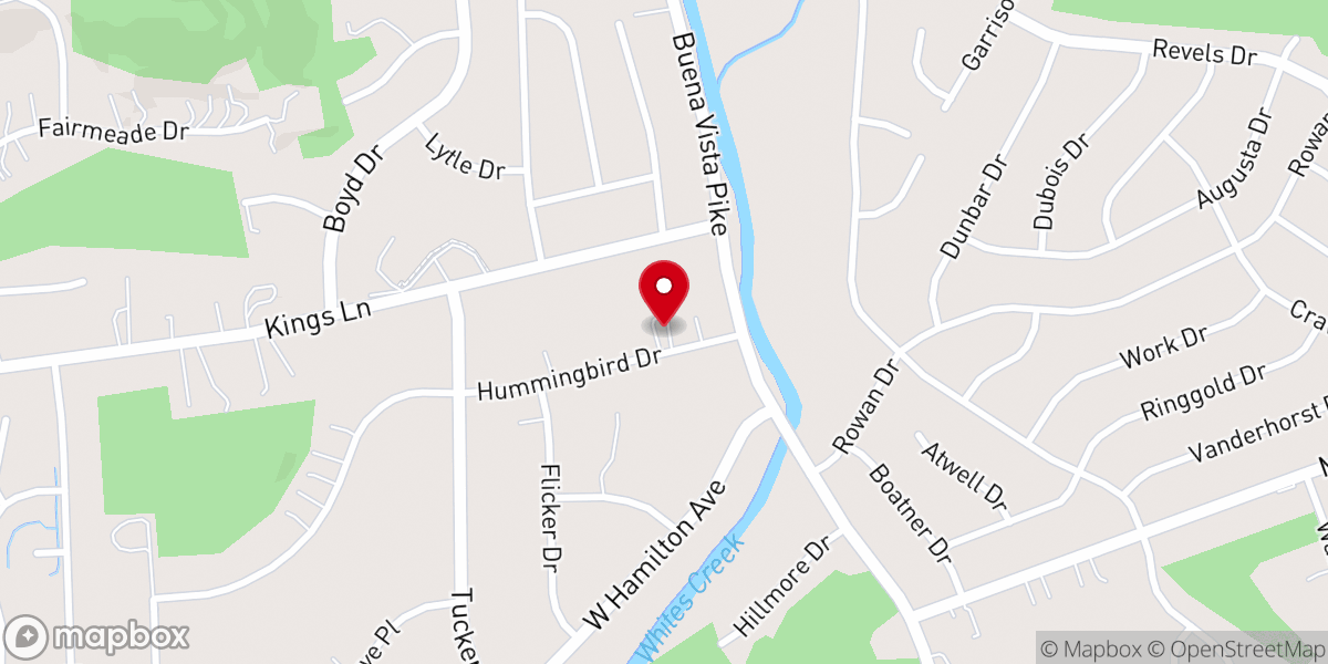Map showing location of New Faith Baptist Church