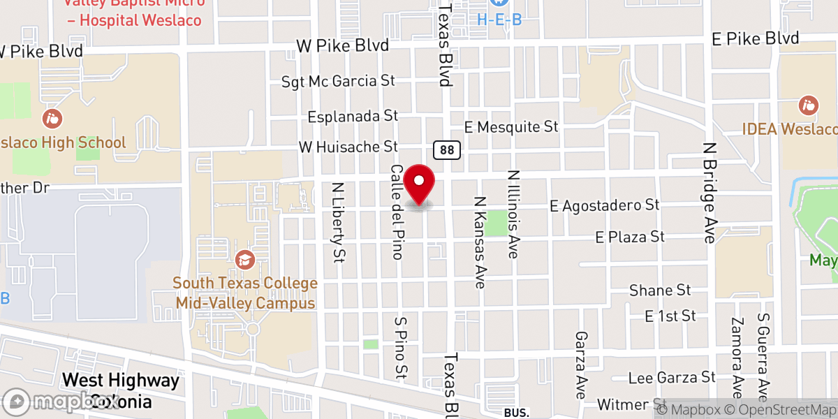 Map showing location of Mount Sinai Baptist Church