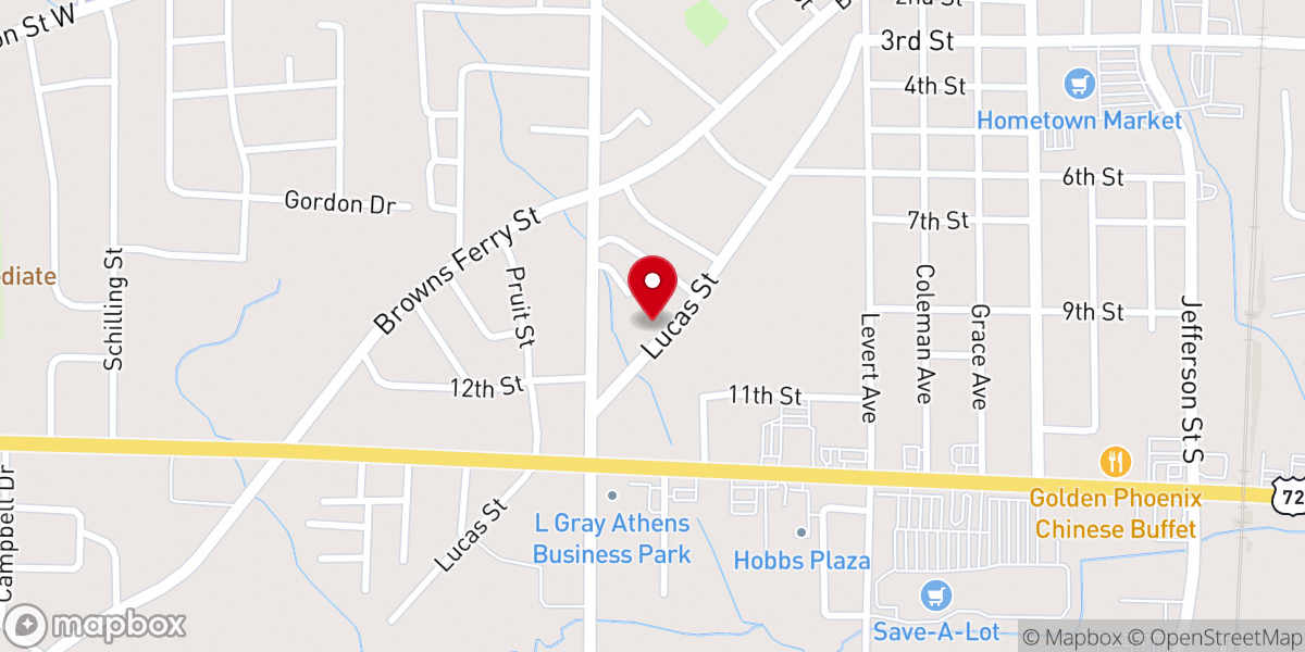 Map showing location of Antioch Second Cumberland Presbyterian Church
