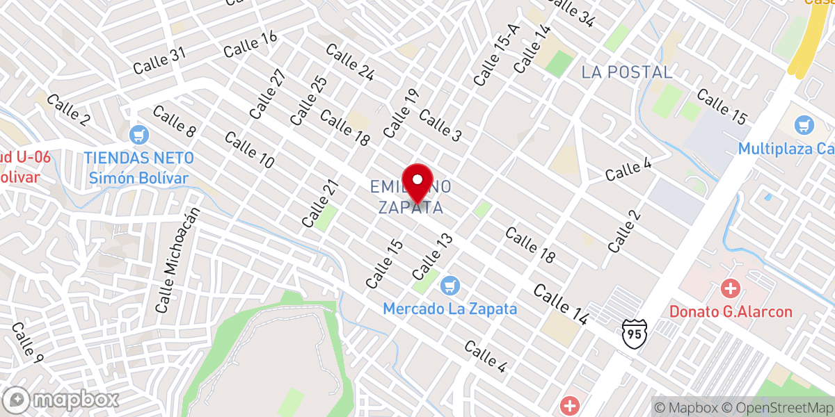 Map showing location of IGLESIA CRISTIANA CALVARY CHAPEL ZAPATA